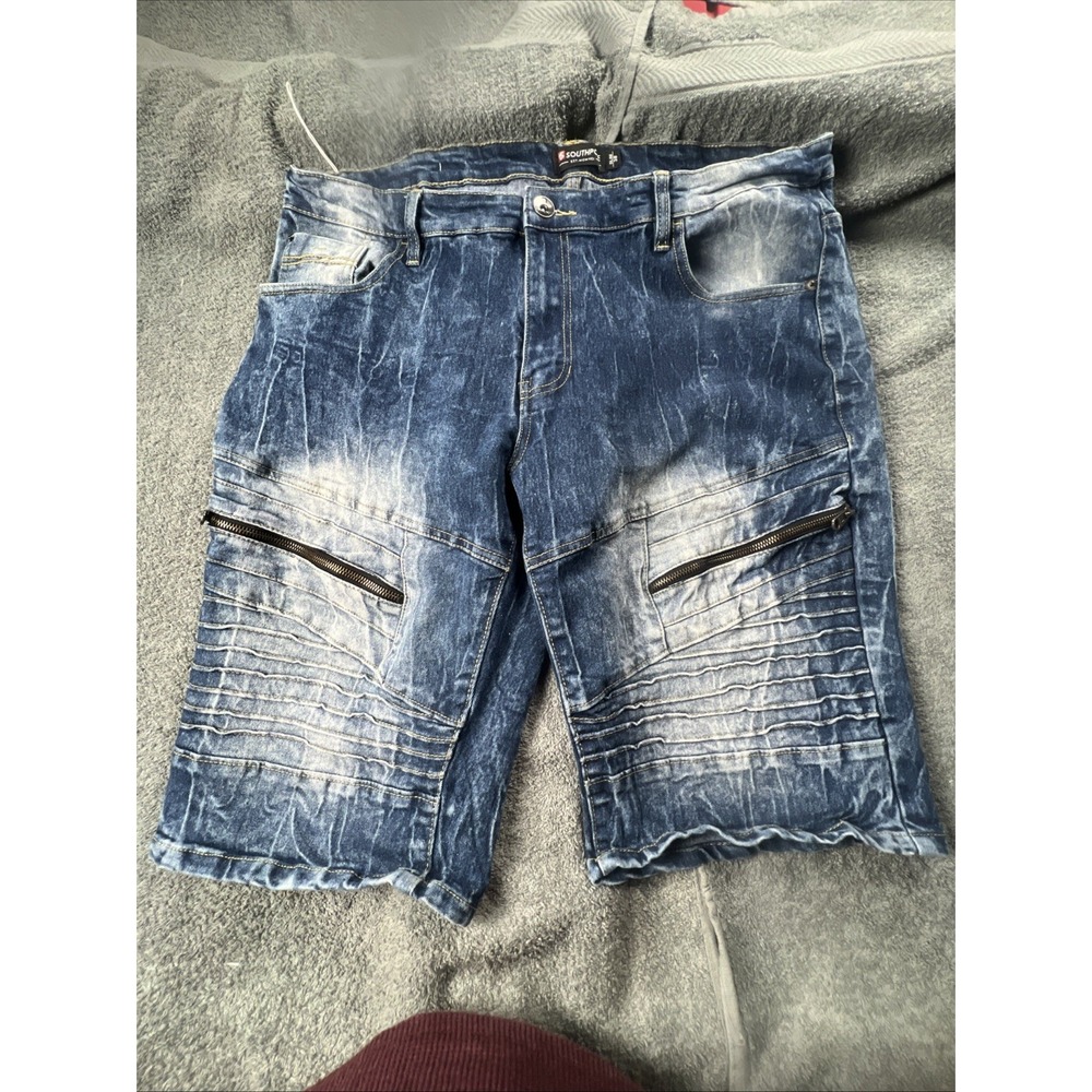 Vintage Southpole‎ Blue Denim Jean Shorts Mens 38  Baggy Y2K Skate Grunge